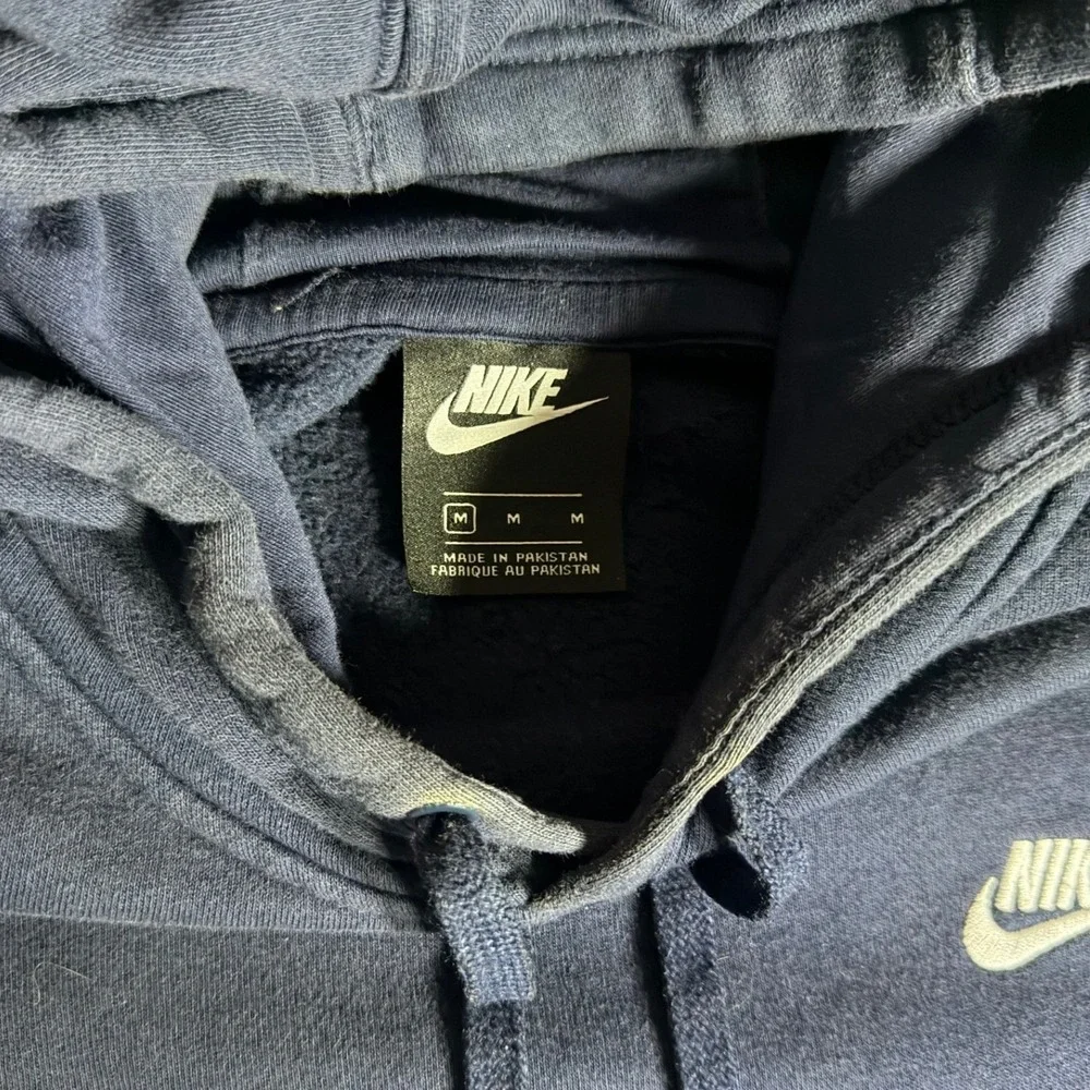 Nike Sportswear Club Fleece Hoodie Mens Medium Navy Blue Pullover BV2648-410